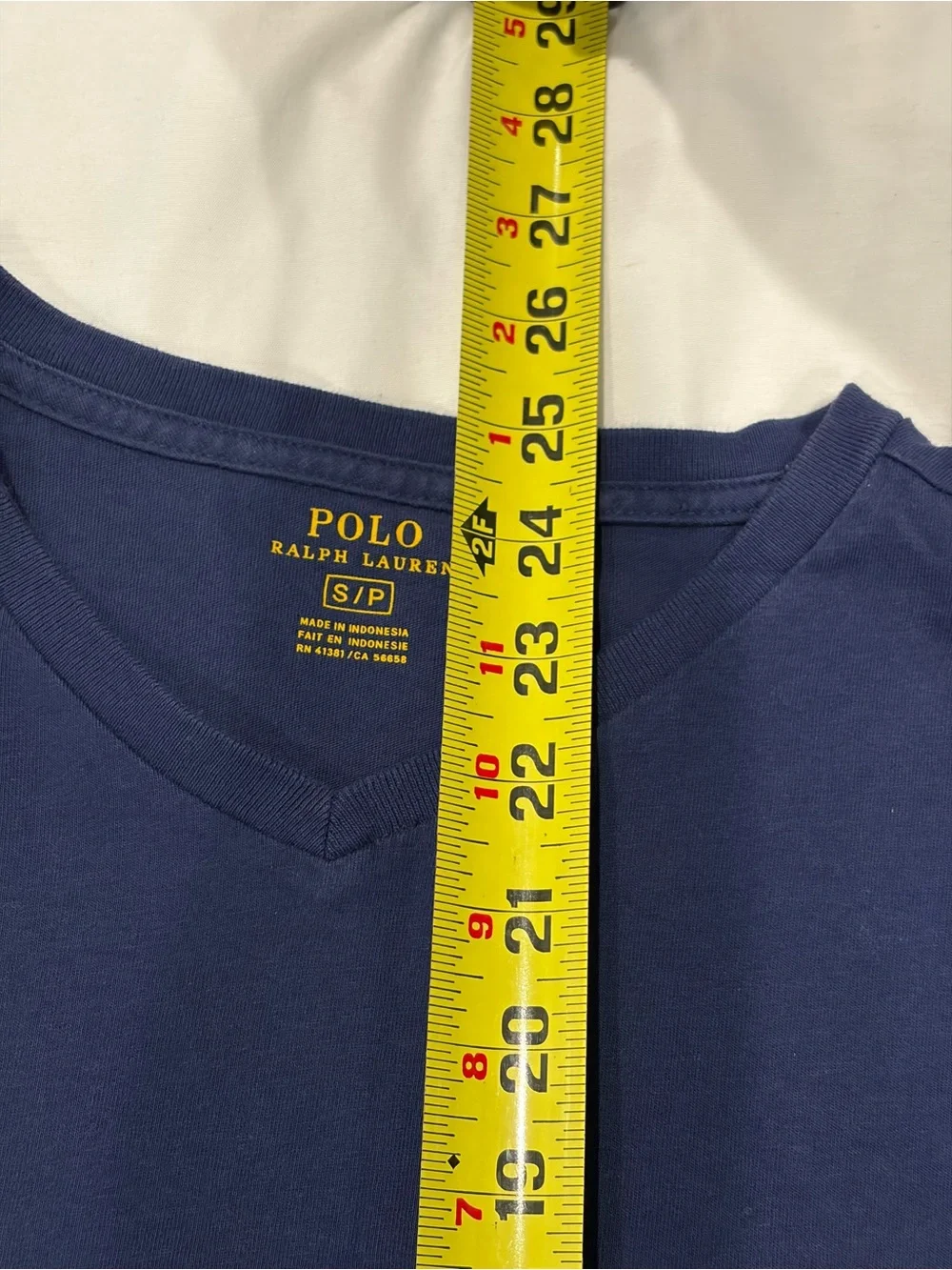 Polo by Ralph Lauren Navy V-Neck Tee with Mint Polo Logo
